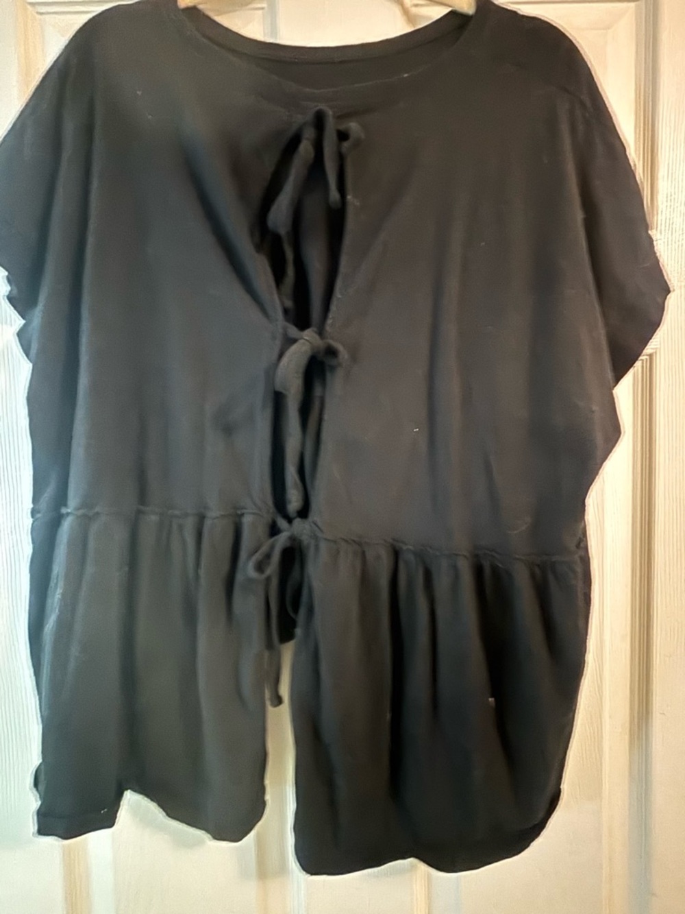 American Eagle Outfitters Black Tie-back Peplum Tunic